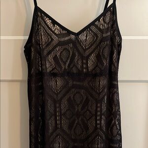 Black Lace Sleeveless long Dress